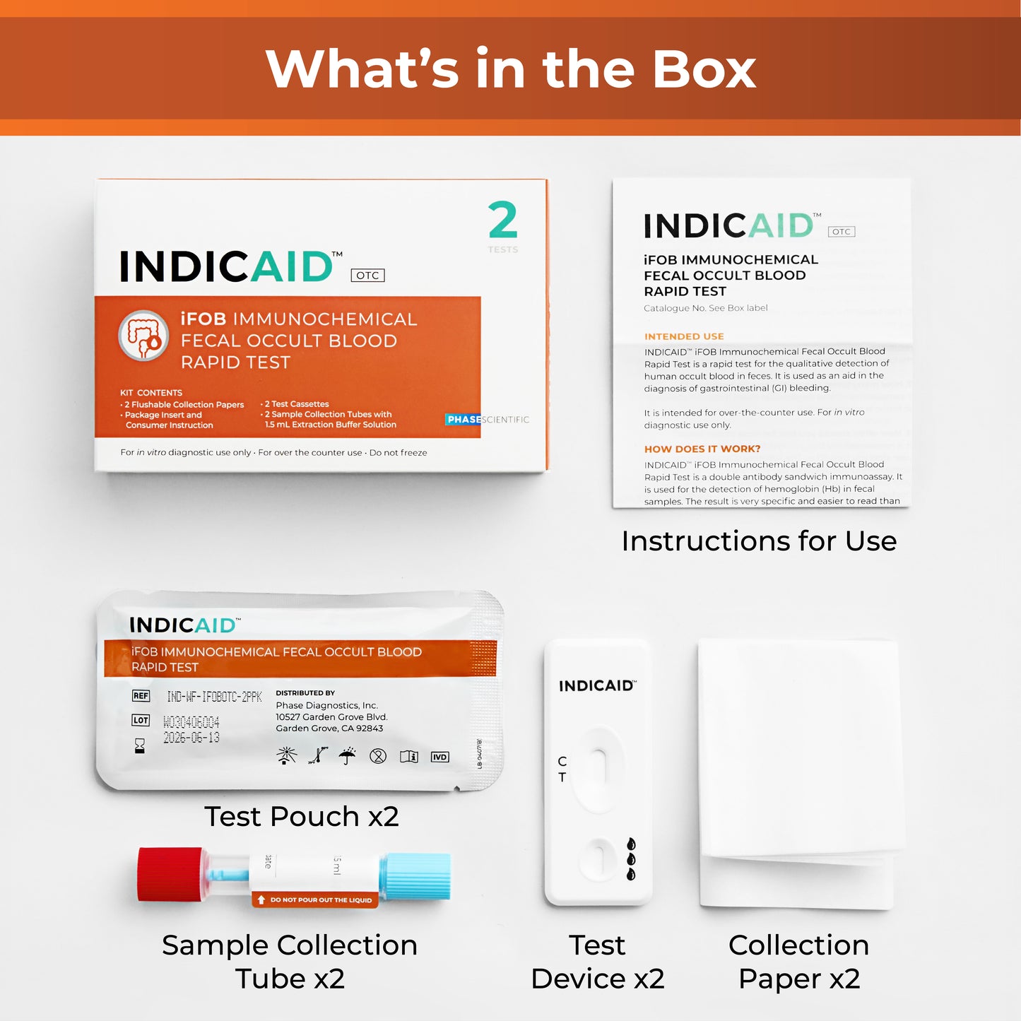 Immunochemical Fecal Occult Blood iFOB Rapid Home Test