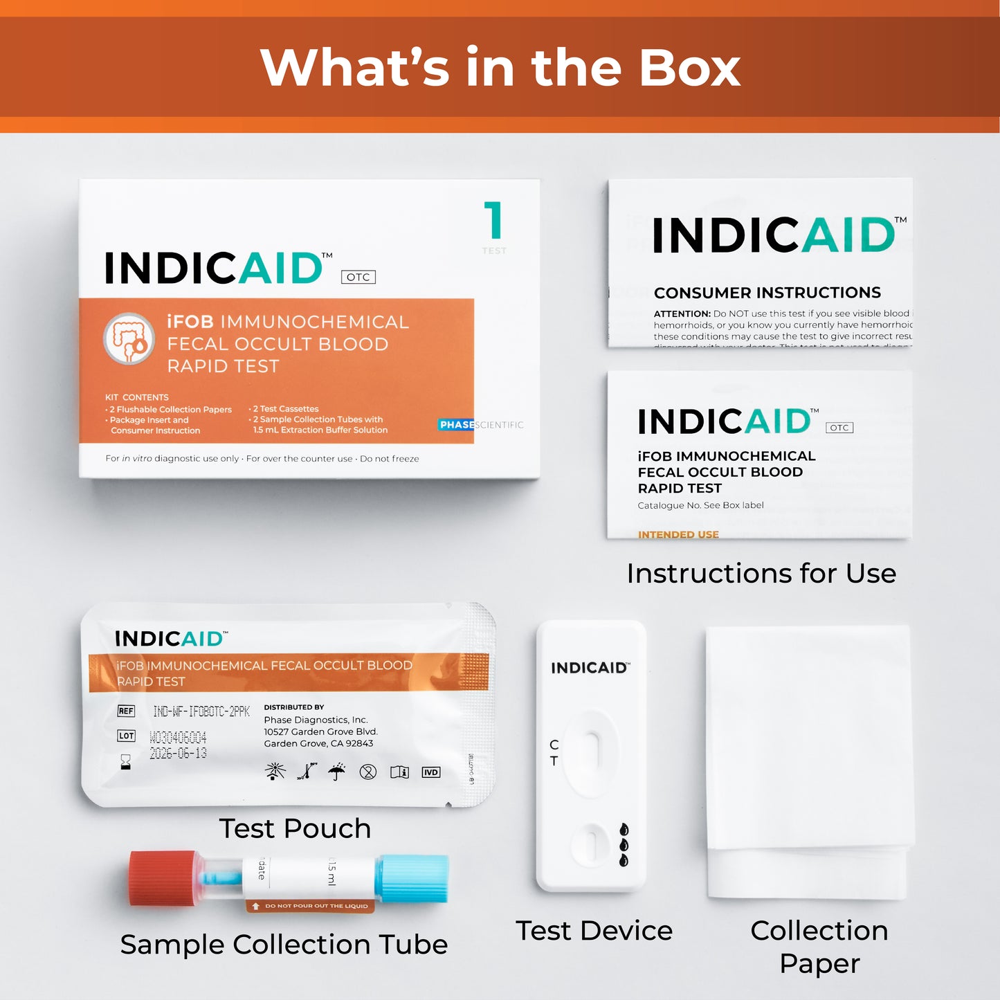 Immunochemical Fecal Occult Blood iFOB Rapid Home Test