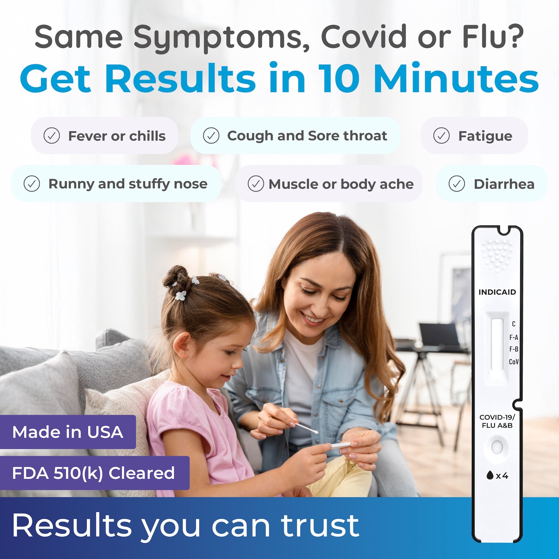 same symptoms, covid or flu, get results in 10 minutes