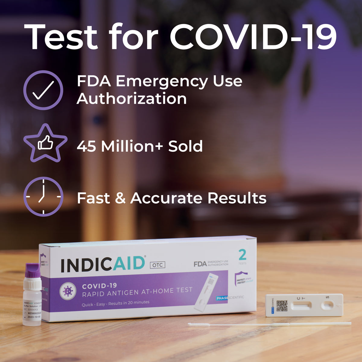 At Home Testing Kit INDICAID® COVID-19 Rapid Antigen Test | FDA Authorized At-Home Test Kit ...
