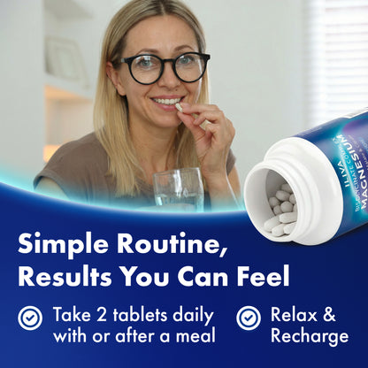 ILIVA Magnesium Glycinate 400mg -Triple Magnesium Complex (Glycinate+Malate+Citrate) - Chelated High Absorption Tablets for Sleep Support, Muscle Recovery, Bone Health, Energy&Calm - Vegan,  120 Count for 60 days